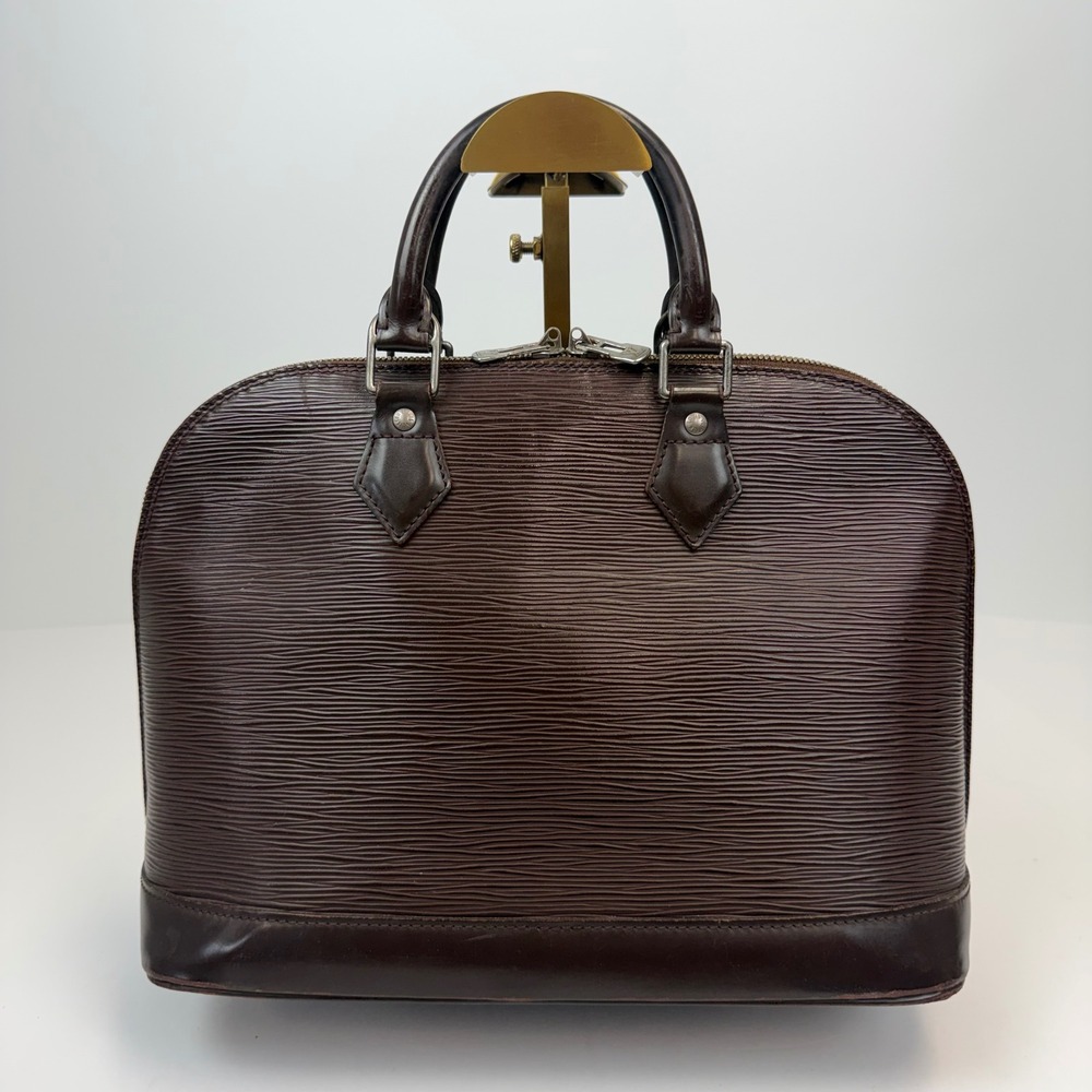 Louis Vuitton Alma PM Mocha Brown Epi Leather Satchel Bag FL0023 Entrupy